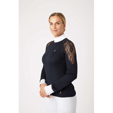 Sylvie Damen Turnierhemd aus Spitze mit langen Ärmeln